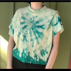 Tie dye T-shirt Hanes hand bleach died